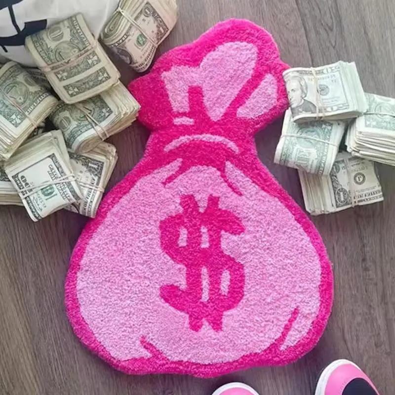 Money Bag Shaped Rug, Non-slip Soft Floor Mat, Creative Decorative Carpet for Home Living Room Bedroom, Room Decor, Home Decor, Fluffy Rug, Home Decorative Rugs, Shaggy Rug