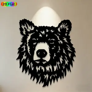 1pc Bear Metal Wall Art, Majestic Bear Statue Mural, Ideal Gift for New Year, Easter, Animal Decor Enthusiasts, Weather-Resistant Metal Wall Decor Wall Sculptures, Perfect for Outdoor Fence & Indoor Wall, Wildlife Art Enthusiasts