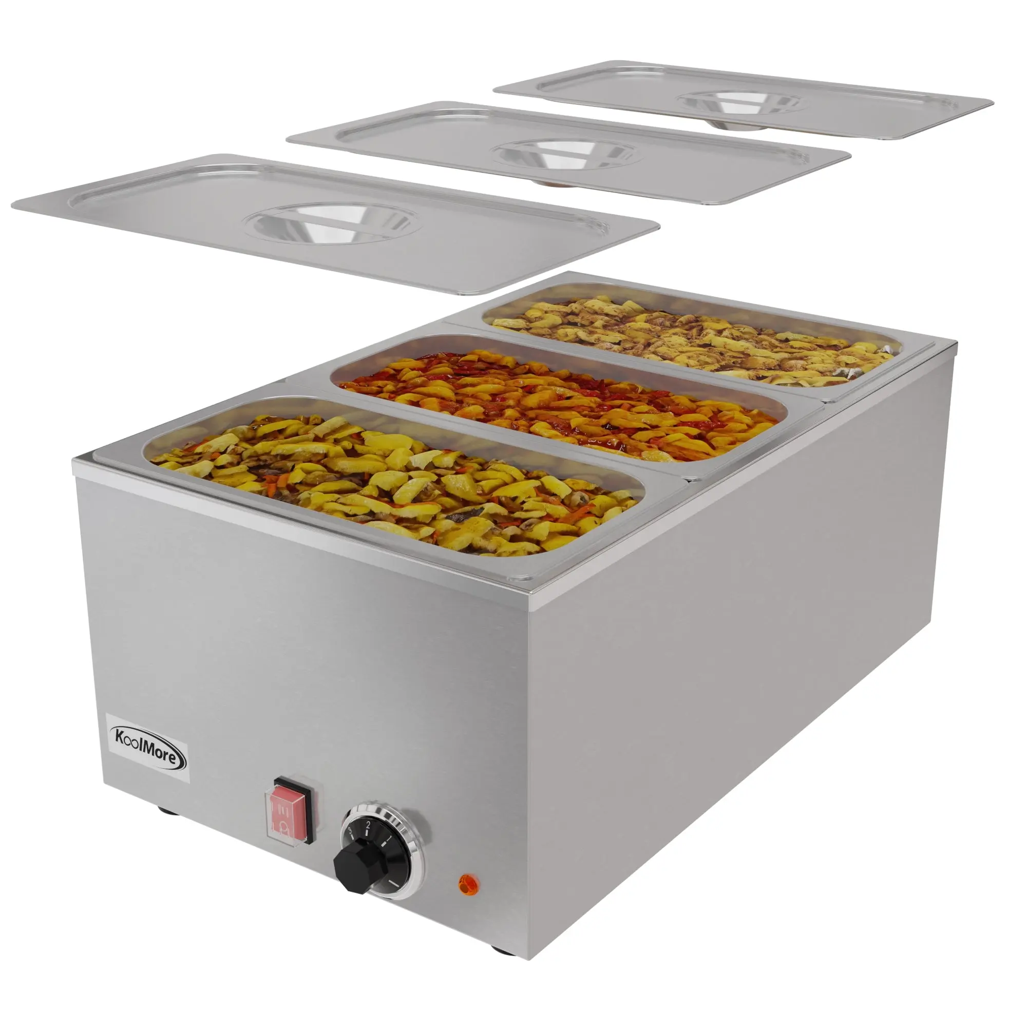 6 Qt. Three-Section Electric Countertop Food Warmer