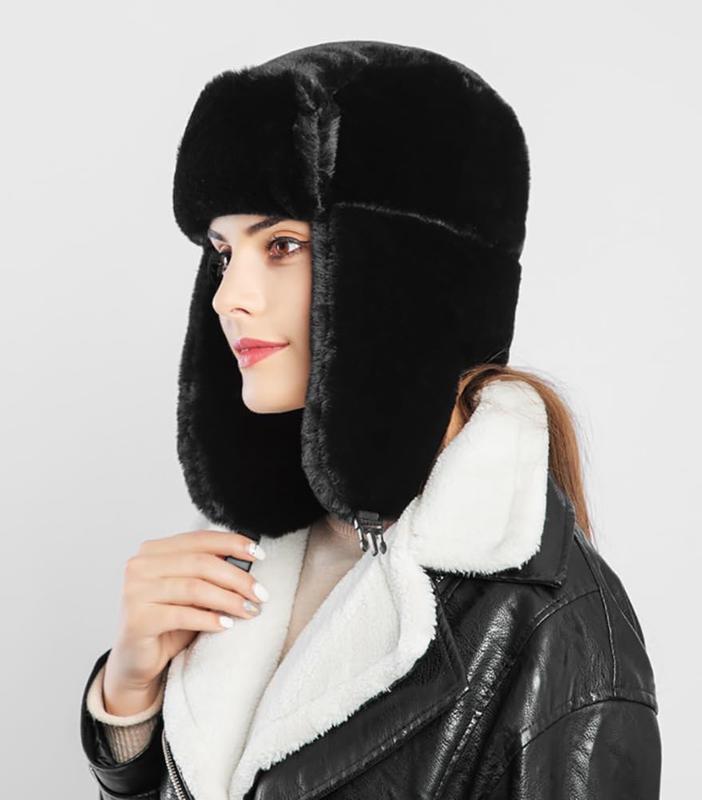 Women's Trapper Hat Faux Winter Hats Fuzzy Russian Hat with Buckle Trooper Warm Ski Cycling Ear Flap Hat 2025 Women's Trapper Hat Faux Winter Hats Fuzzy Russian Hat with Buckle Trooper Warm Ski Cycling Ear Flap Hat 2025