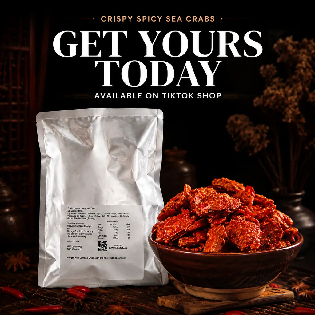 Premium Crispy Spicy Sea Crab Snacks (Whole Crunchy Baby Crabs)