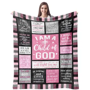 Christian Gifts for Women Blanket - I Am a Child of God Blankets - Inspirational Religious Birthday Gifts - Baptism Confirmation Gifts for Girls - Catholic Spiritual Gifts for Women