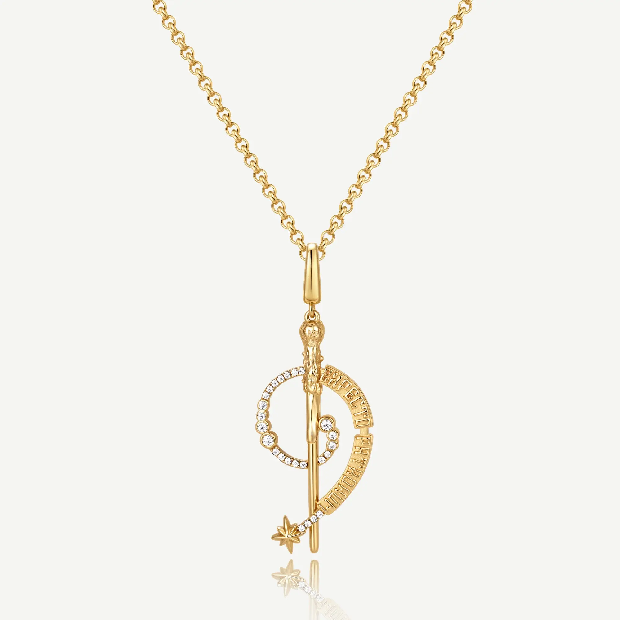 Harry Potter x FANCIME Silver Charm Necklace with Wand Pendant - Cute, Emblem, Character Chain, Magical, Silver Cosplay Jewelry for Daily Wear Fashion Accessory, Cute Charm Necklaces, Emblem Charm Necklaces