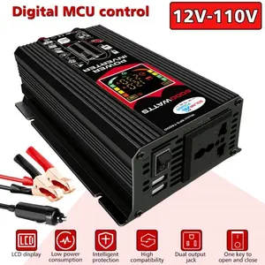 LCD Display Solar Power Inverter 12V to 110V/220V USB Modified Sine Wave Voltage Transformer Car Adapter Charge Converter