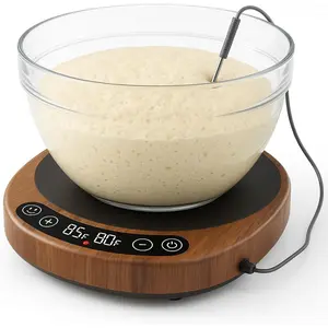 Pro 2026 Larger Sourdough Starter and Dough Warmer– Upgraded with Real-Time Dough Probe, Dual-Temp Display, 70-110 ° F Precision Control, 24H Timer Game Changer for Home Bakers Wood