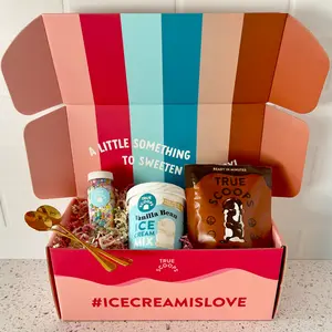 DIY Ice Cream Kit - Vanilla & Hot Fudge. Homemade ice cream sundae kit with sprinkles!
