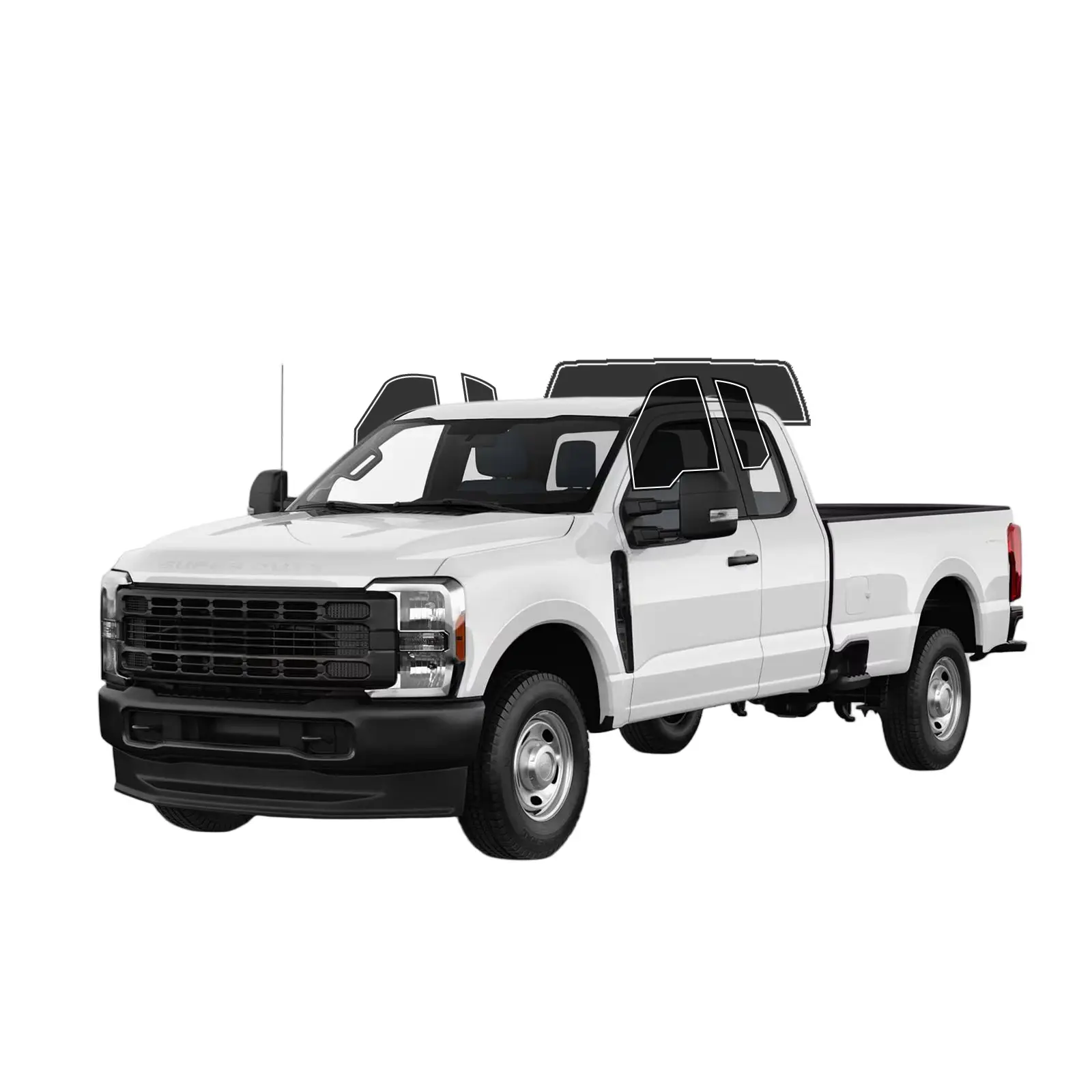 Precut Window Tint Film For Ford F250 F350 F450 F550 Extended 2017-2026 Window 2Ply Anti-Shatter, UV Block, Privacy Protection, Easy Install, No Trimming Needed,Heat & Glare Reduction