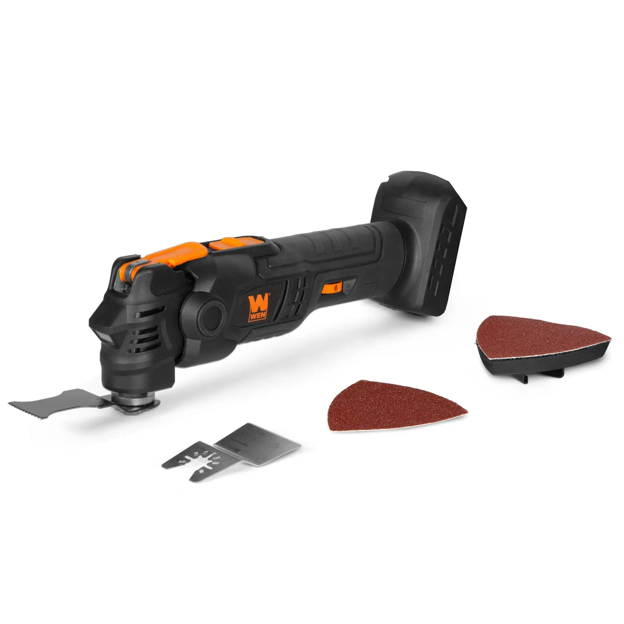 WEN 20936BT 20V Max Cordless Brushless Motor Multi-Function Oscillating Tool, Variable Speed, Anti-Vibration System, with Accessories (Tool Only - Battery Not Included)