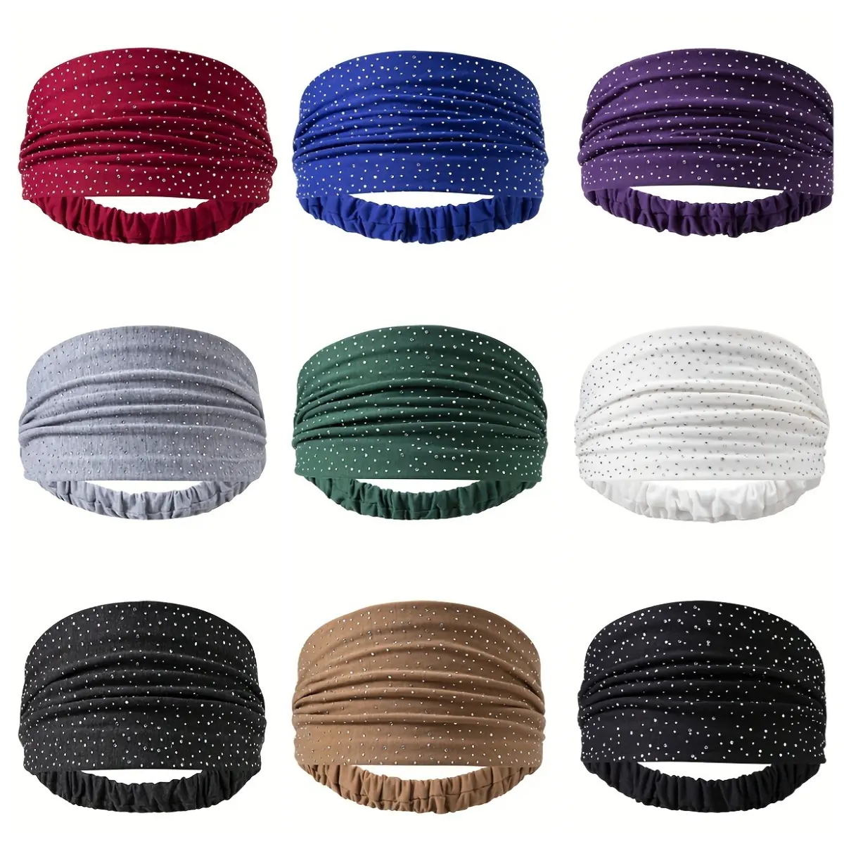 Women's Rhinestone Elastic Soft Headband - Bling, Crystal Embellished, Seamless, Sparkling, Secure Hold Hair Accessory for Face Washing, Daily Wear, Bling Headbands, Crystal Embellished Headbands