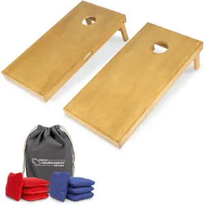 GoSports 4 ft x 2 ft Commercial Grade Cornhole Boards Set - Light Brown