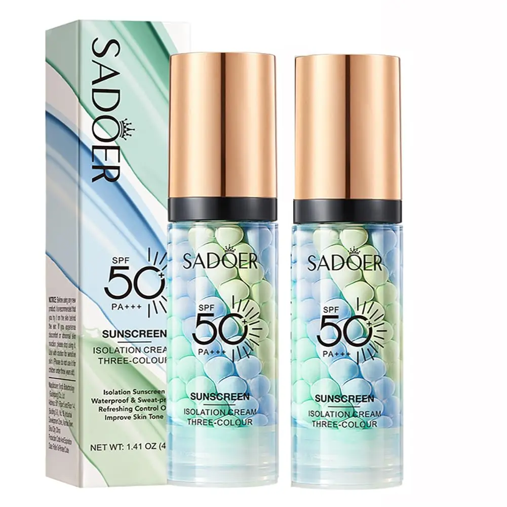 3-In-1 Hydrating Facial Primer Cosmetic - SPF 50 Tinted Moisturizer Sunscreen Isolation Cream, Color Correcting Concealer with Oil Control, Moisture Lock & Flawless Makeup Base, Smoothing Primer