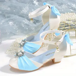 Trendy Elegant Bowknot High Heel Shoes For Girls, Lightweight Non Slip Soft Bottom Dress Shoes For Performance Party, All Seasons Classy Fashion