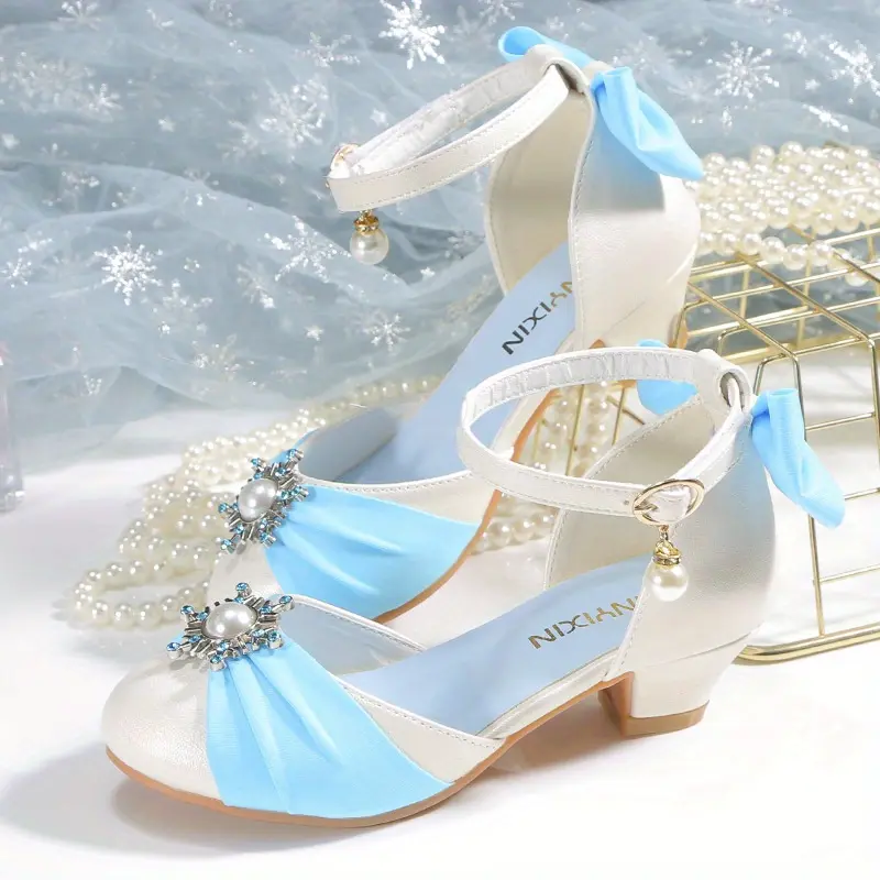 Trendy Elegant Bowknot High Heel Shoes For Girls, Lightweight Non Slip Soft Bottom Dress Shoes For Performance Party, All Seasons Classy Fashion