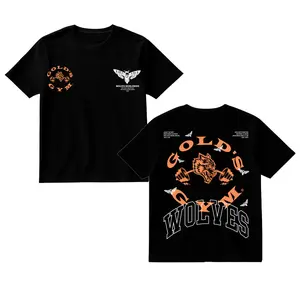 Wolves Gold's Gym Shirt, Workout Wear, Men's Sport Outfit, Gym Men's Top, Muscle Training Shirt, Gym Apparel, Training Clothing