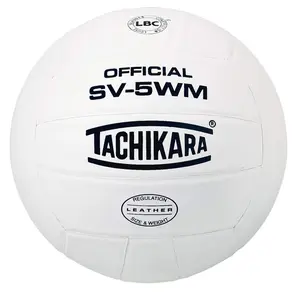 Tachikara WM Indoor Full Grain Leather Volleyball - White