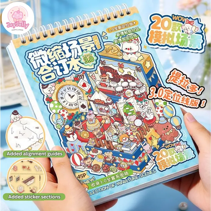 JoyJolly Telado Vol 3 upgraded edition Scene Sticker Book 20 different Scenes diy crafts