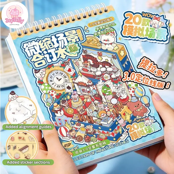 JoyJolly Telado Vol 3 upgraded edition Scene Sticker Book 20 different Scenes diy crafts