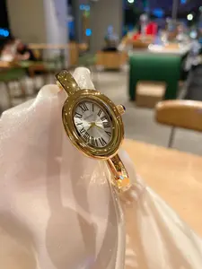 Women's Elegant Oval Dial, Vintage Trendy Wristwatch, High End Watch, Chic All-match Accessories As Gift for Girlfriend with Box
