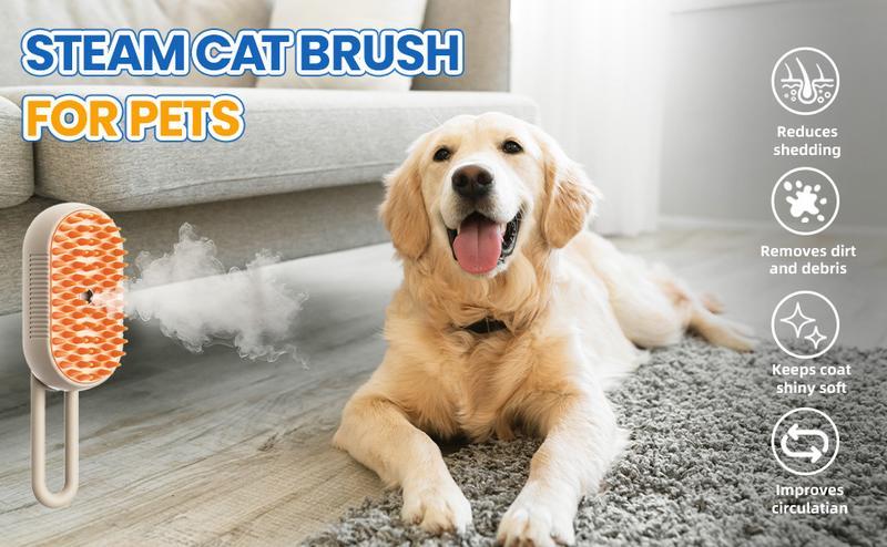 Pet Steam Brush,Cat & Dog Hair Remover, Adjustable Pet Hair Remover,Pet Steamy Mist,Steam Pet Brush for Pet Hair 4-IN-1 Steamy Cat Brush Grooming Comb for Dogs Steam Brush for Cats Remove Flying Fur Steam Advanced Pet Hair Removal Comb pet pal brush