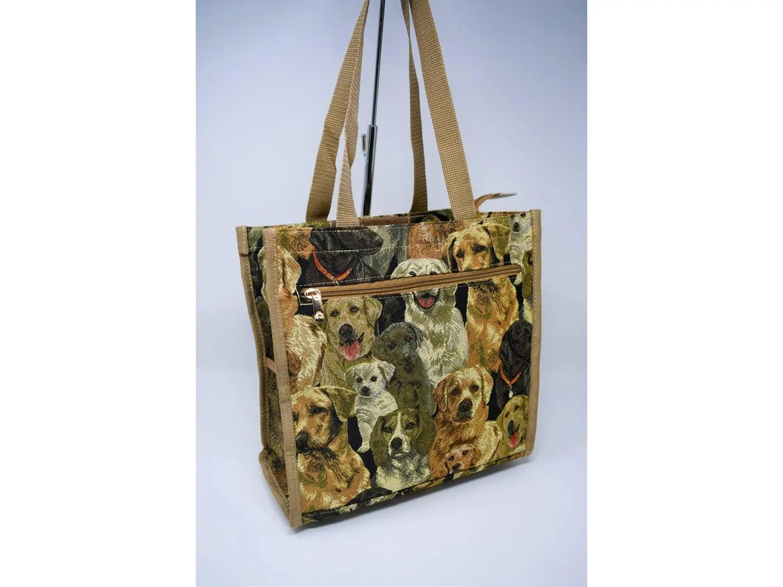 Sinobrite 312-Dog Tapestry Shopping Bag, Large Unisex Adults Functional Luggage Bag with Zipper, Cloth Hook and Eye for Grocery Shopping, Tapestry Shopper, Daily Use Bags