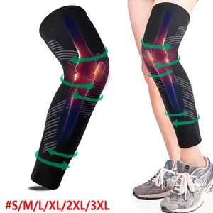 2pcs Full Leg Copper Compression Sleeves for Men & Women, Long Patellar Knee Brace Support for Basketball, Running, Workout, Cycling, Sports