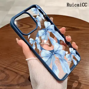 Premium Magnetic Phone Cases for iPhone11/12/13/14/15/16//17/Air/promax/Plus Blue bow y2k cased MagSafe Ready, Anti-Fall, Springtok and Ultra-Thin Design |   Perfect for Everyday Use Protector Screen Protector Aesthetic Cover