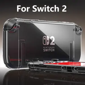 Nintendo Switch 2 Protective Case, Durable Transparent Crystal PC & Soft TPU Handle, Detachable Design & Shockproof, Gaming Accessories, Game Console Accessories