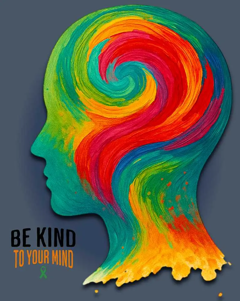 Framed Greetings Be Kind to Your Mind Art Print Motivational Mental Health Awareness Poster 16x20 Canvas Gift for Mental Wellness Midnight Gray Edition- Decor room prints for your wall room  posters premium art poster therapy office decor Premium