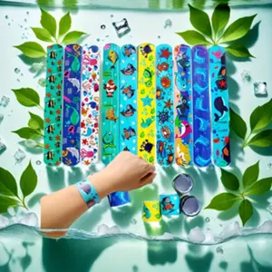 10pcs Shark Slap Bands, Ocean Shark Slap Bracelets Wristbands, Shark Snap Bands, Marine Shark Party Bag Fillers, Classroom Prizes, Party Favors