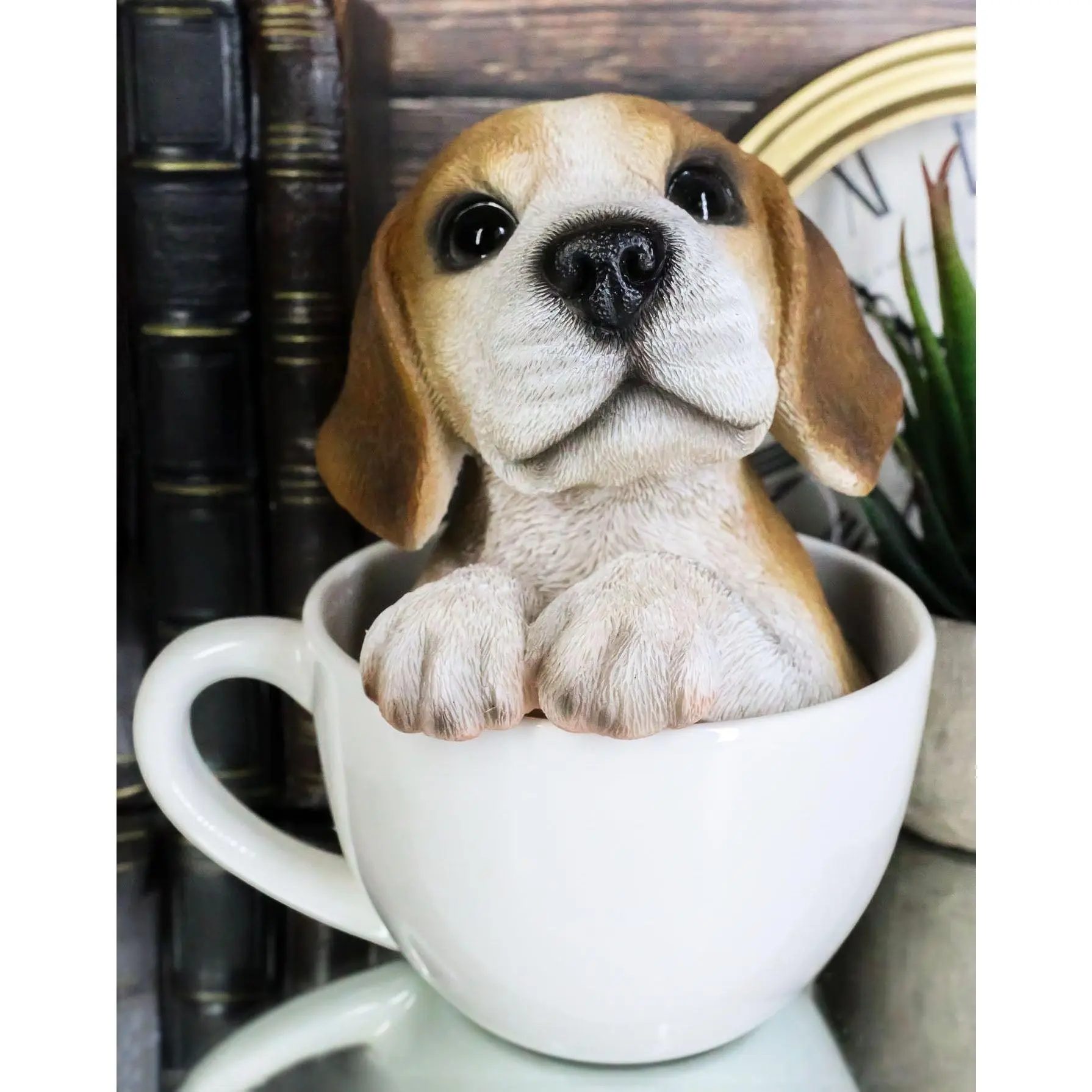 Ebros Collectible Teacup Pet Pals Puppy Collectible Resin Figurine 5.75"H (Beagle)