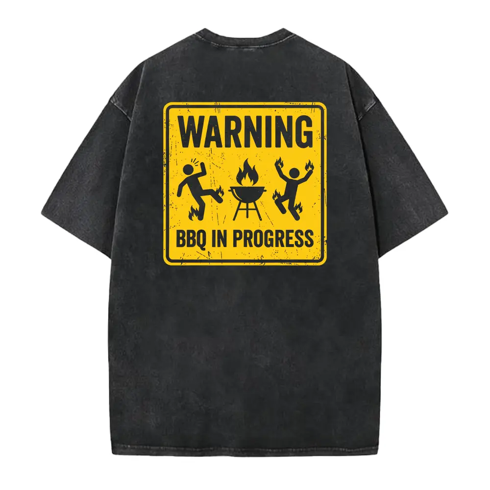 BBQ Shirt, Funny Grilling Shirt, Warning BBQ In Progress T Shirt, Backyard Cookout Shirt, Grill Master Gift For Men