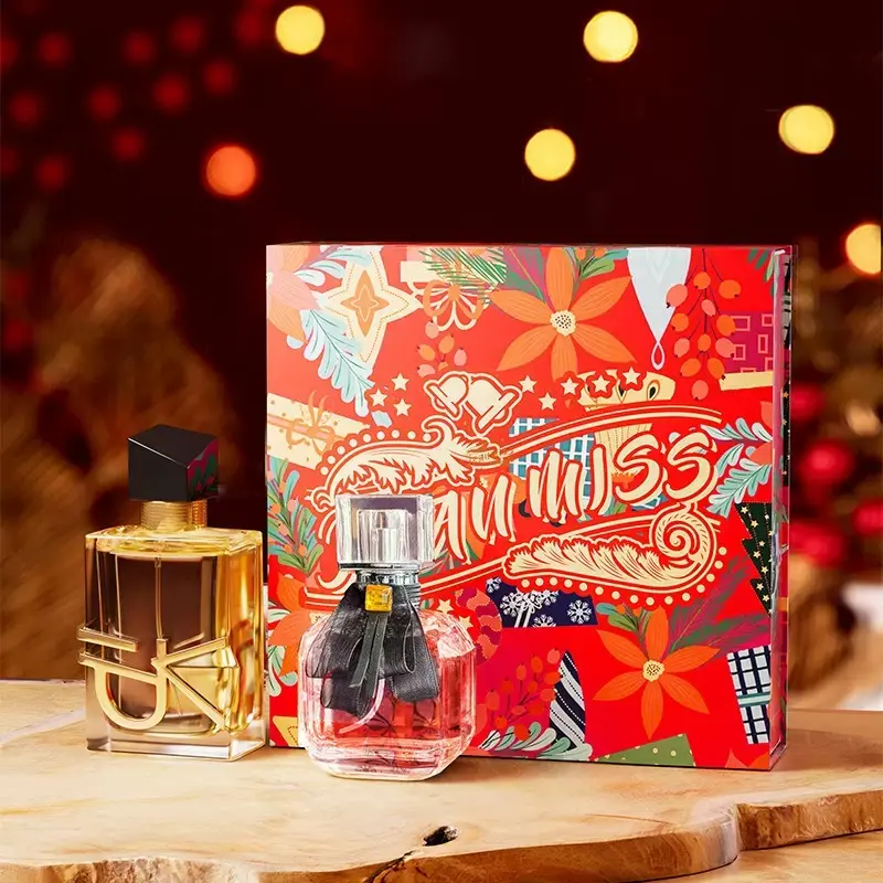 JEAN MISS Christmas Perfume Gift Set 50ml+30ml Dual Scent | Rich Vanilla Fresh Floral Fruity Notes: Lavender Orange Strawberry Raspberry Pear Peony Jasmine Patchouli Musk | Holiday Limited Perfume for Women, perfumes para mujeres Long Lasting Fragrance