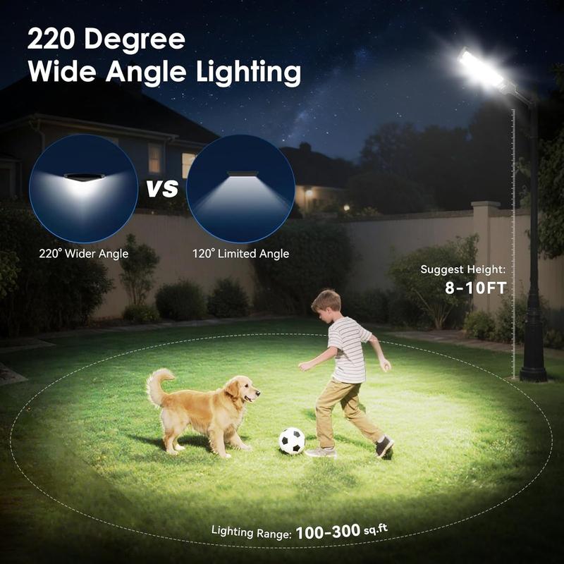 Professional 2-Pack Solar Street Light 13000LM LED Dusk to Dawn Motion Sensor IP65 Waterproof Outdoor Floodlight with Remote Control for Parking Lots Courtyards