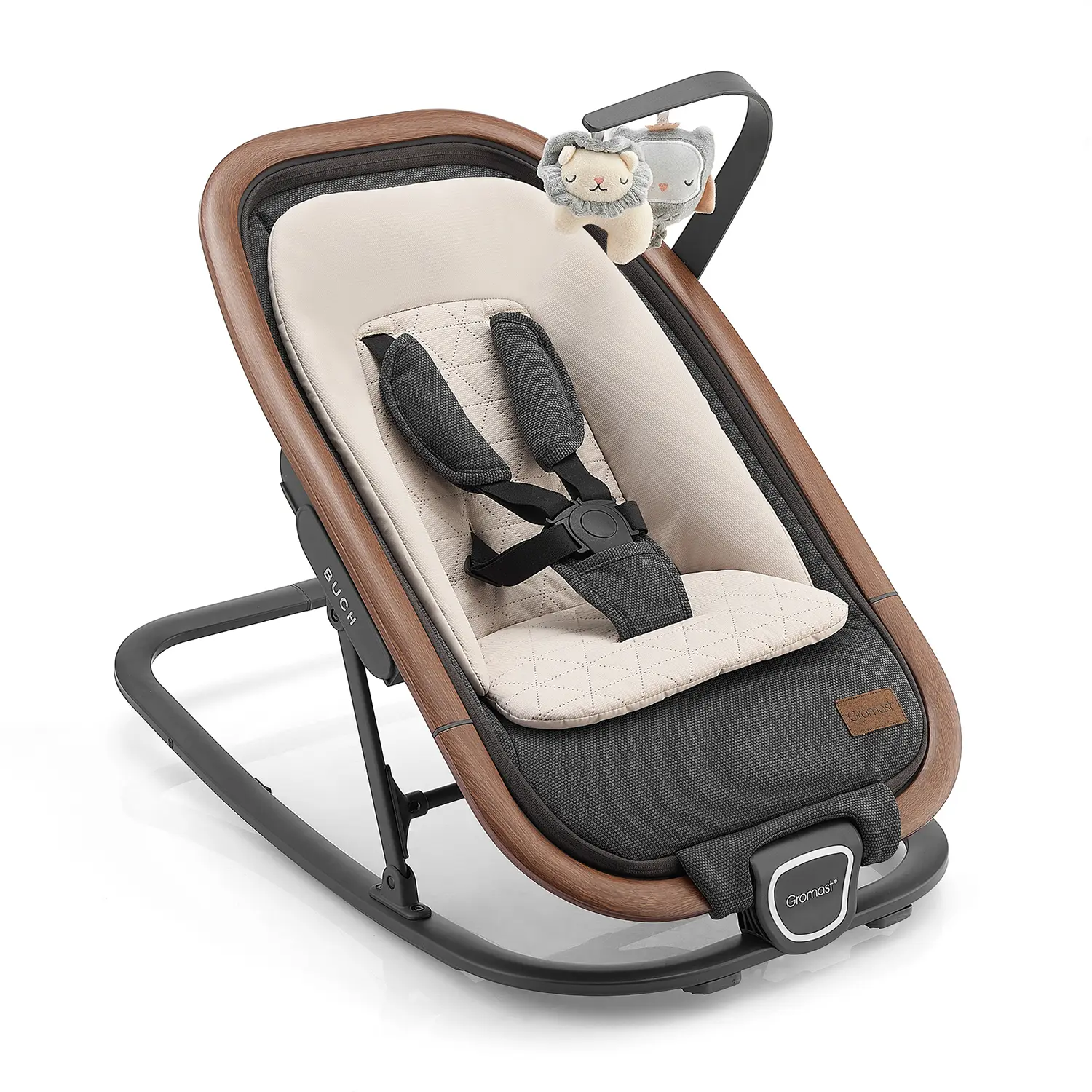 Gromast 2-in-1 Baby Bouncer Seat for Infants, Portable Baby Rocker with 3 Recline Positions, Hanging Toys & Travel Bag