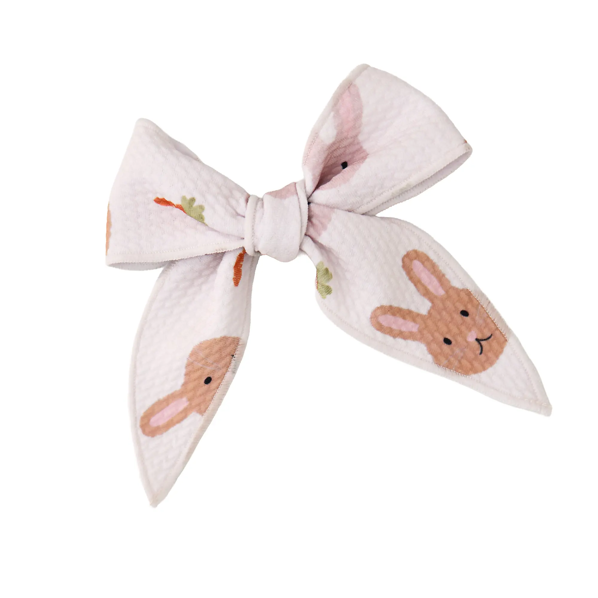 Noah CLIP BOW Soft Textured Bullet Fabric Easter Bunny Alligator Clip for Side Parts Ponytails Sweet Hairstyles