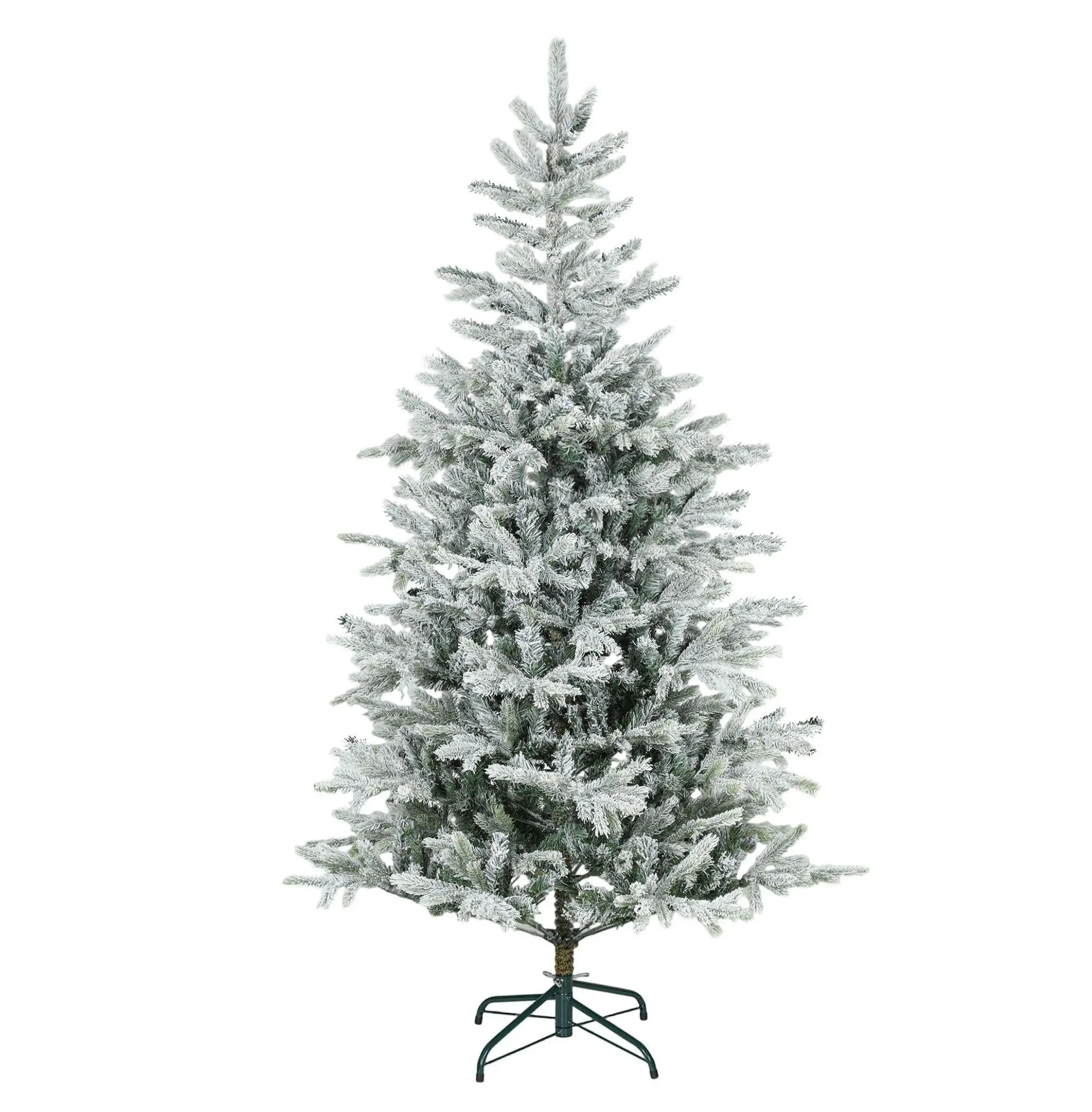 6ft Frosted Christmas Tree, Realistic Spruce Xmas Tree with Hinged Branches, Easy Assembly, Full Wide Tree for Holiday Decorations Default Title