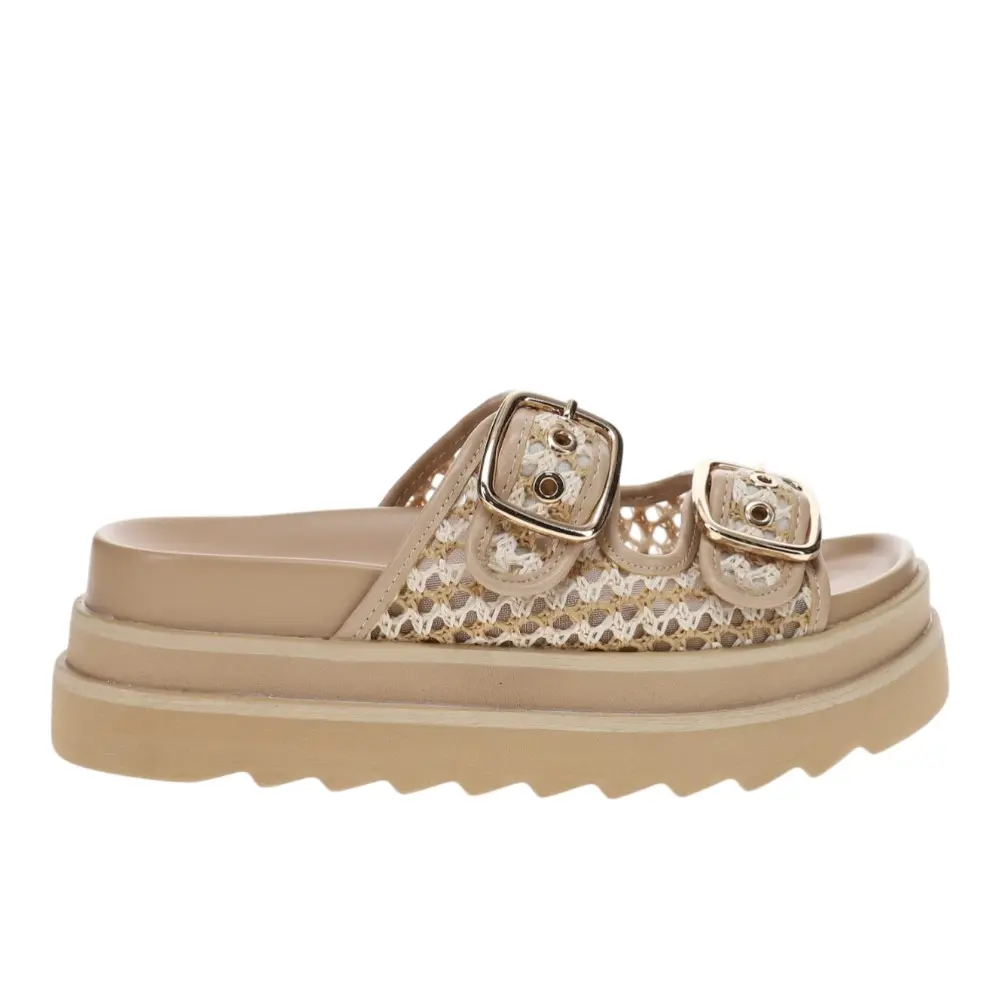 Corkys Womens Word On The Street Platform Casual Sandals Casual Mid Heel 2-3" - Beige