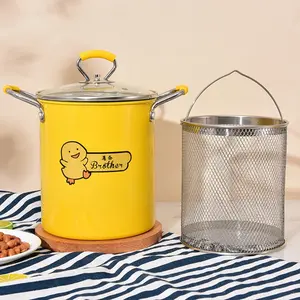 Multifunctional Frying Pot with Filter Net, Portable Lightweight Outdoor Fryer, Cookware, Convenient Travel Cooking Gear, Essential Camping Kitchen Tool