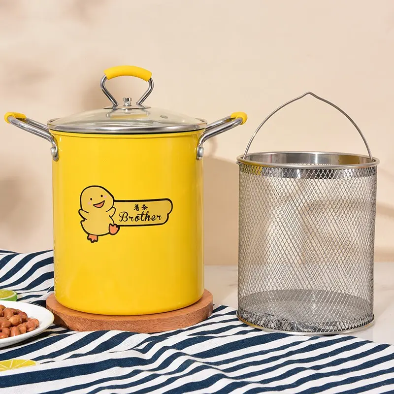 Mini Frying Pot with Filter Net, Tempura Frying Pot, Portable Outdoor Fryer, Convenient Travel Cooking Gear, Essential Camping Kitchen Tool, Deep Fryer Pot