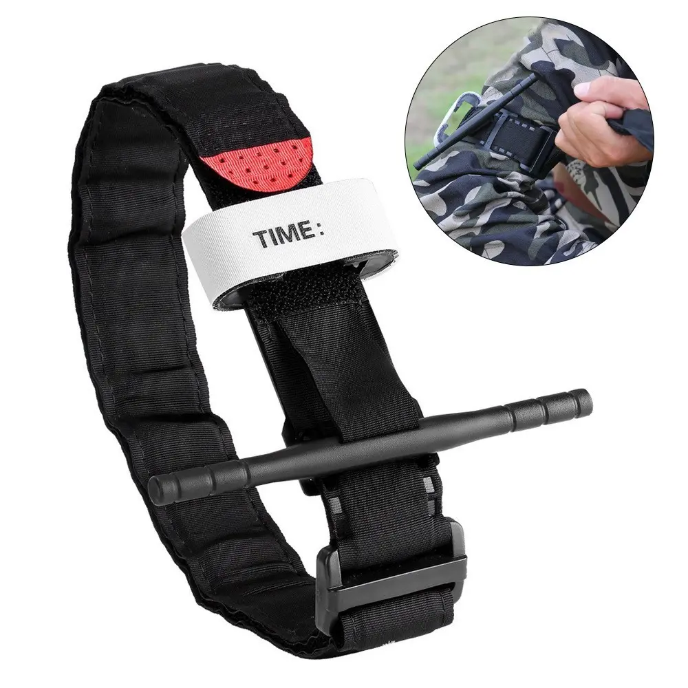 Emergency Tourniquet for First Aid - Portable Outdoor 1-Handed Application Tool, Ideal for Military Camping, Hiking Safety & Survival Bleeding Control