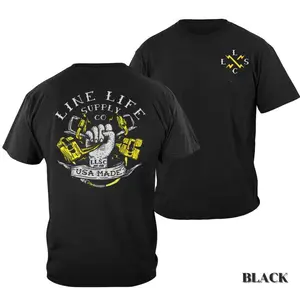 Line Life - Lineman Graphic T-Shirt, Brotherhood Workwear Tee 2 Sides, Perfect for Casual Wear , All size, Full color, Gift For Him - Her