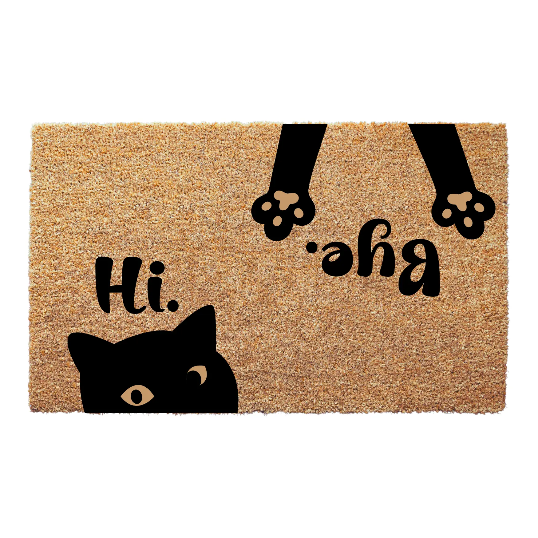 Hi Bye Cat Pet-Friendly Welcome Doormat - Pet Owner Doormat, Cat Mom Door Mat
