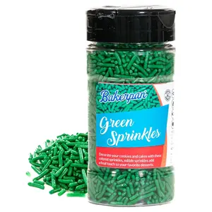 Bakerpan 2 Pack Green Jimmies Sprinkles - 6 Ounces Green Sprinkles for Cake Decorating, Edible Sprinkle for Cupcakes, Ice Cream & Cookies