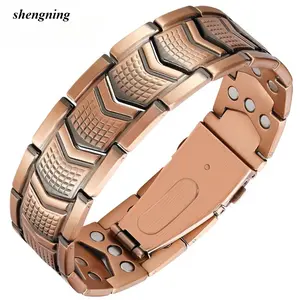 Copper Bracelet for Men 3X Strength, Copper Jewelry with Powerful 3800 Gauss Magnets, Premium Fold-Over Clasp, Jewelry Gifts for Men Wearable