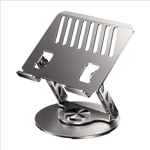 Ergonomic 360-Degree Swivel Foldable Metal Laptop Stand - Heavy-Duty Dual-Axis Cooling Riser,Space-Saving Desk Mount for MacBook Pro,Home Office Work Essentials Adjustable left handed keyboard