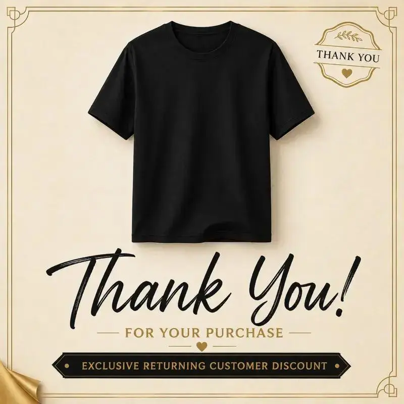 Thank You Coupon Card for Shirt, 10% Off Next Order Insert Card, Small Business Appreciation Note, Printed Customer Thank You Card With Discount Code