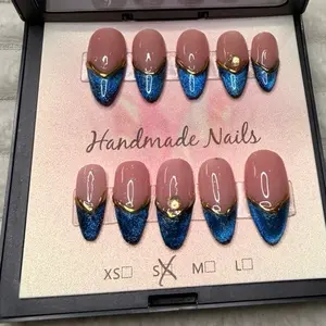 Sapphire Socialite Press On Nails,Set of 10 Nails