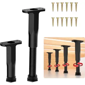 Adjustable Height Center Bed Support Leg for Sagging Shelf, Furniture Legs for Frame,Slat and Riser, Adjustable Height 6.3"-11" (2PCS)
