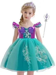 Girls' Dress with All Accessories, Elegant Party Costume for Kids, Kids Clothes for Stage Performance Wedding Gathering, Party Costume Accessory
