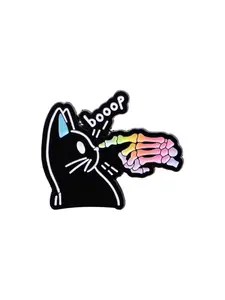 Colorful Skull Cat Enamel Pin, Cute Cartoon Collar Pin, Unisex Personalized Accessory, Perfect Halloween Gift, Suitable for Clothes and Bags, Fashion Accessory